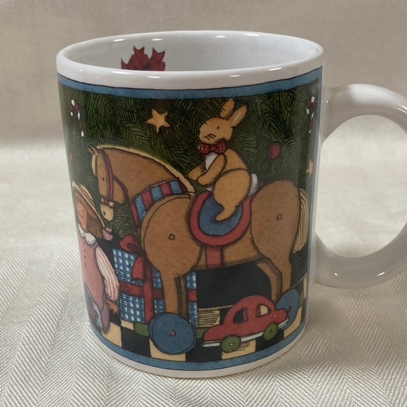 Vintage Susan Winget Christmas mug, teddy bear and toy horse - Picture 3 of 6
